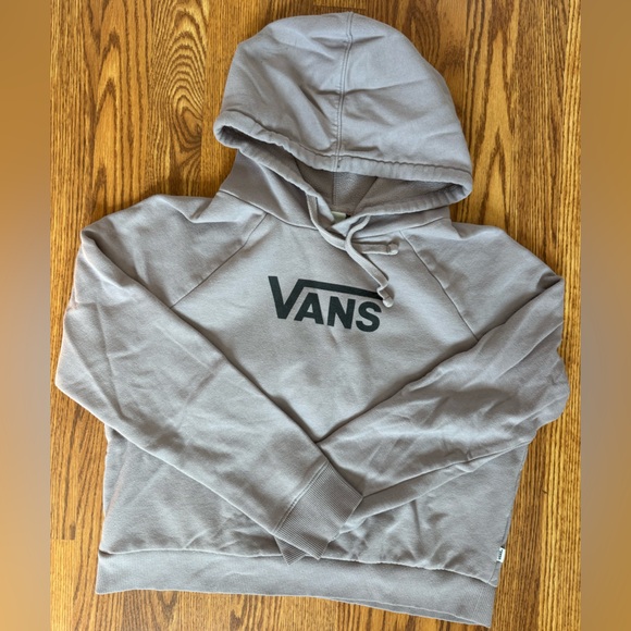 Vans Tops - Vans Light Grey/Mauve Fleece Hoodie